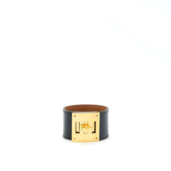Hermes Size ST Kelly Dog Bracelet Black GHW