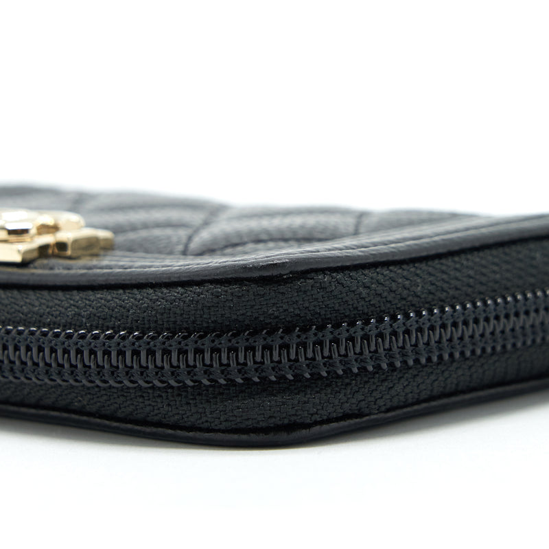 Chanel Classic Boy Zip Cardholder Caviar Black LGHW