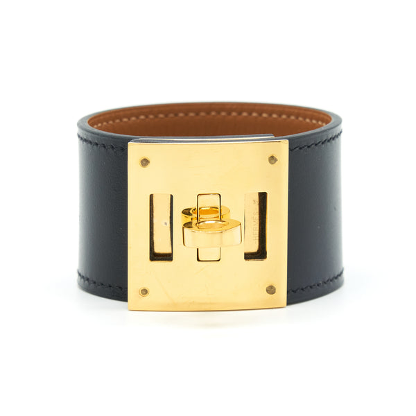 Hermes Size ST Kelly Dog Bracelet Black GHW