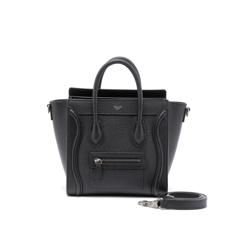 Celine Nano Luggage Bag Calfskin Black SHW