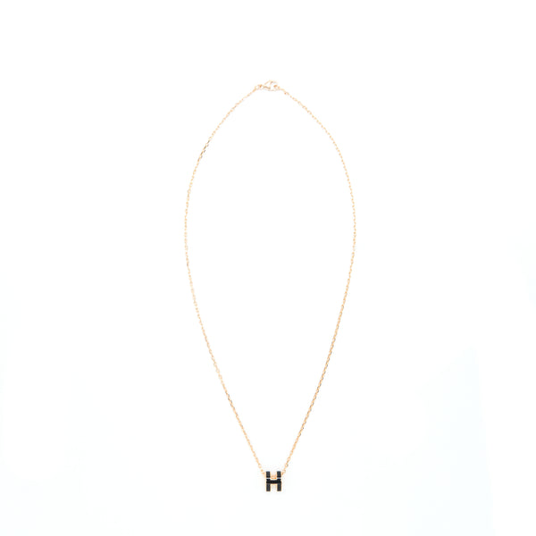 Hermes Mini Pop H Pendant Black RGHW