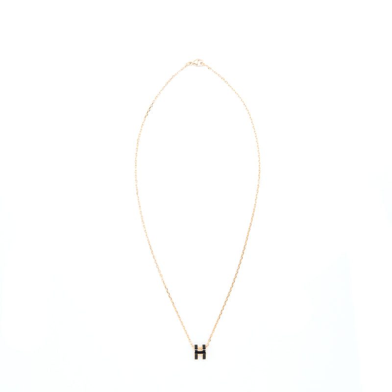 Hermes Mini Pop H Pendant Black RGHW