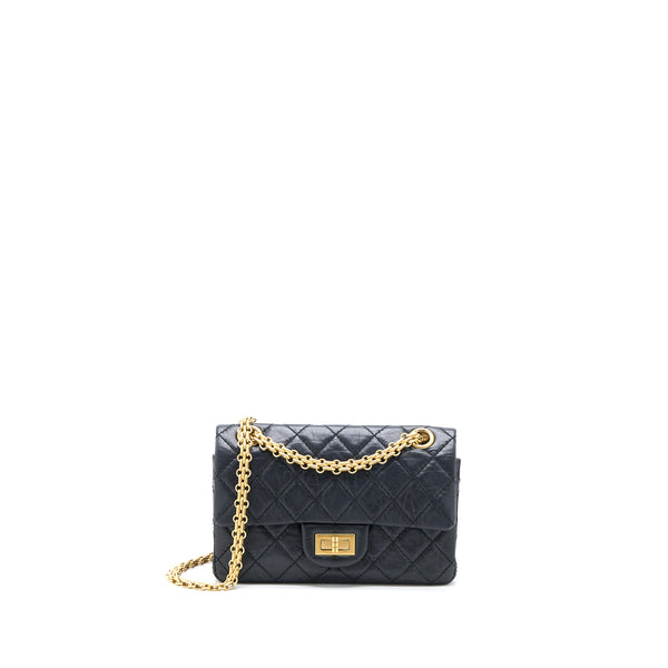Chanel Mini 2.55 Reissue Flap Bag Aged Calfskin Black Brushed GHW (Microchip)