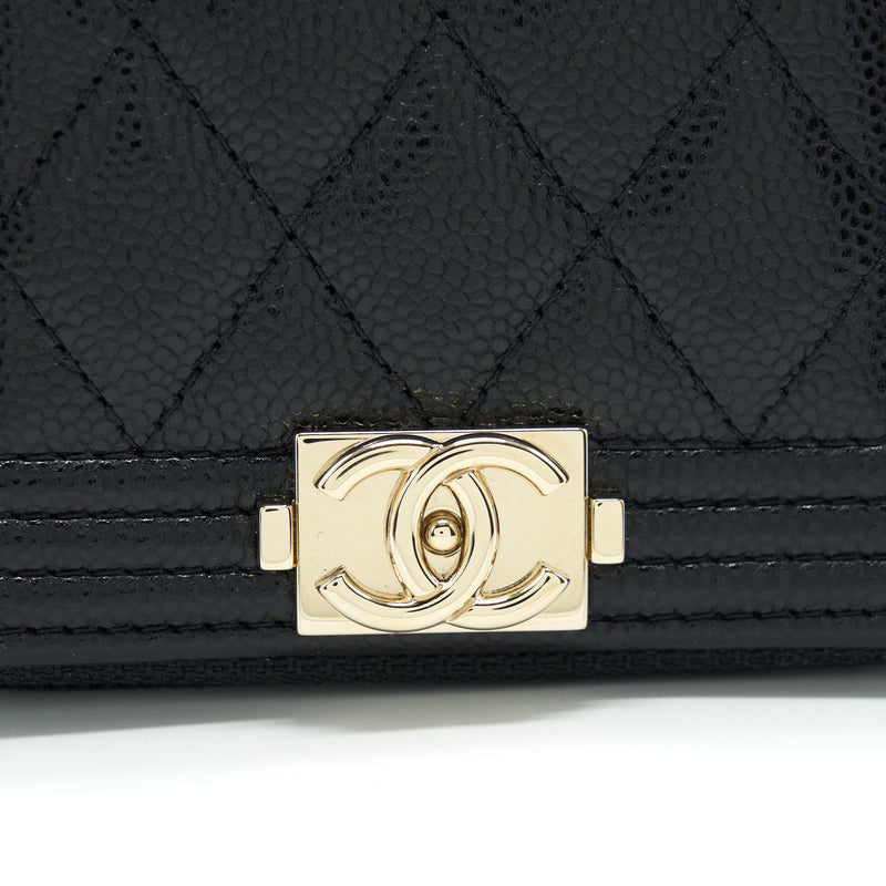 Chanel Classic Boy Zip Cardholder Caviar Black LGHW