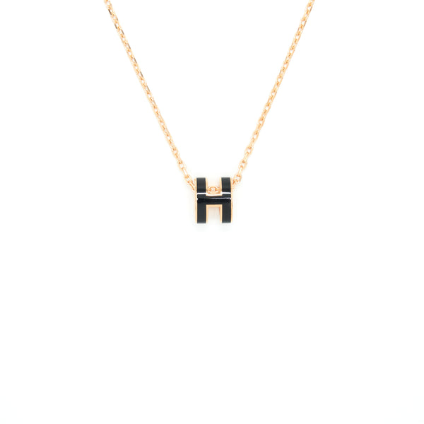 Hermes Mini Pop H Pendant Black RGHW