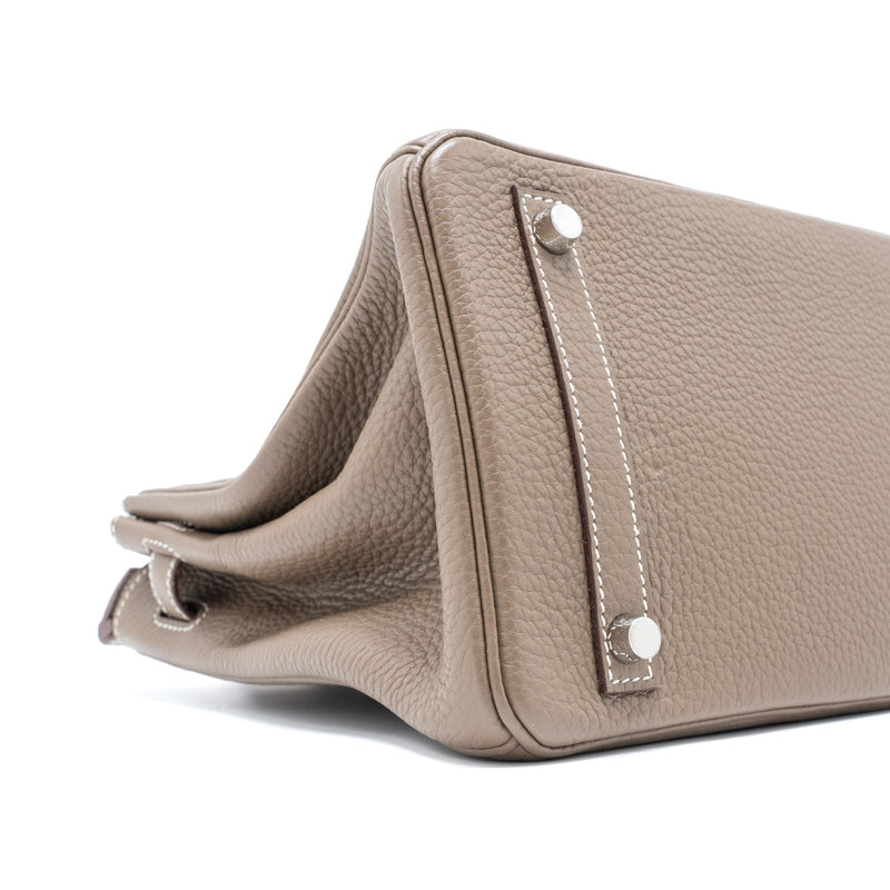 Hermes Birkin 30 Clemence Etoupe SHW Stamp Square R