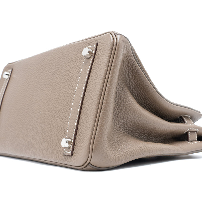 Hermes Birkin 30 Clemence Etoupe SHW Stamp Square R