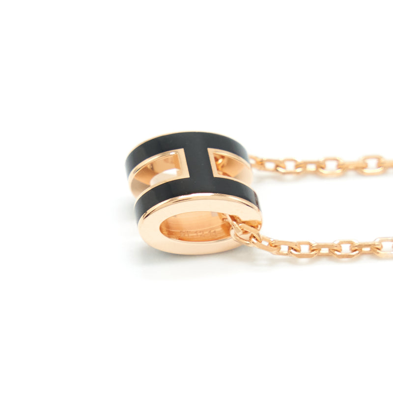 Hermes Mini Pop H Pendant Black RGHW