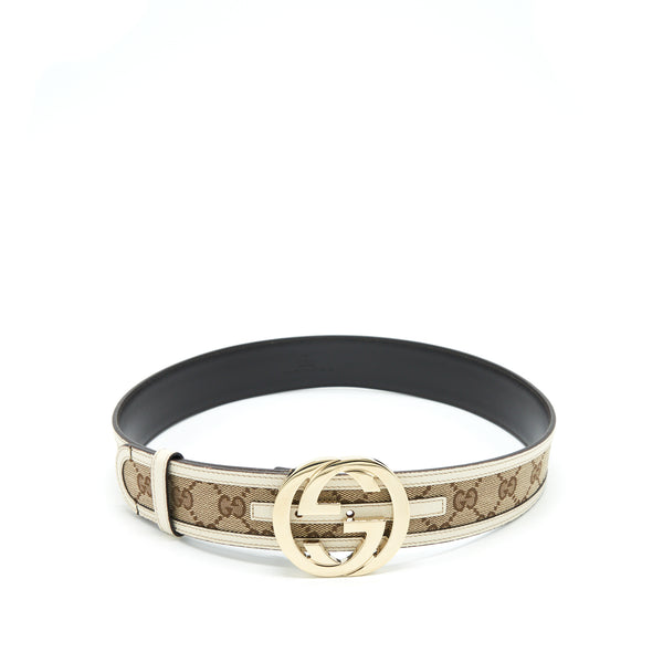 Gucci Size 80 Belt GG Supreme/Beige