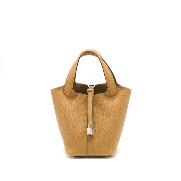 Hermes Picotin 18 Lock Bag Clemence 4b Biscuit SHW Stamp U
