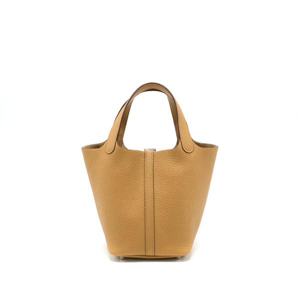 Hermes Picotin 18 Lock Bag Clemence 4b Biscuit SHW Stamp U
