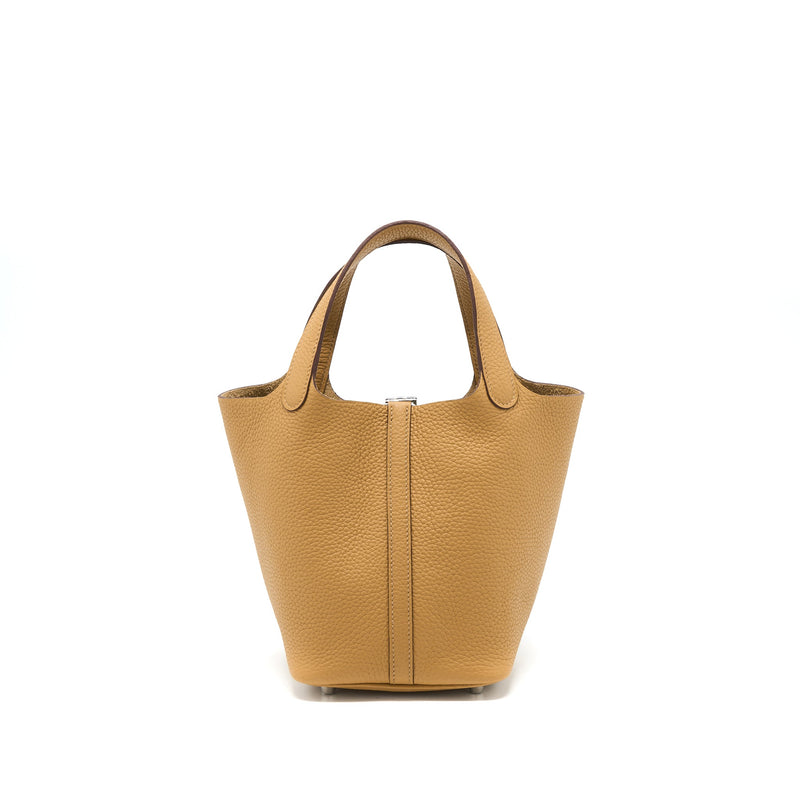 Hermes Picotin 18 Lock Bag Clemence 4b Biscuit SHW Stamp U