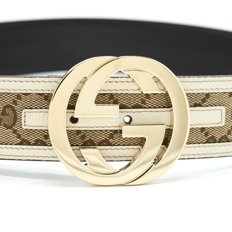 Gucci Size 80 Belt GG Supreme/Beige