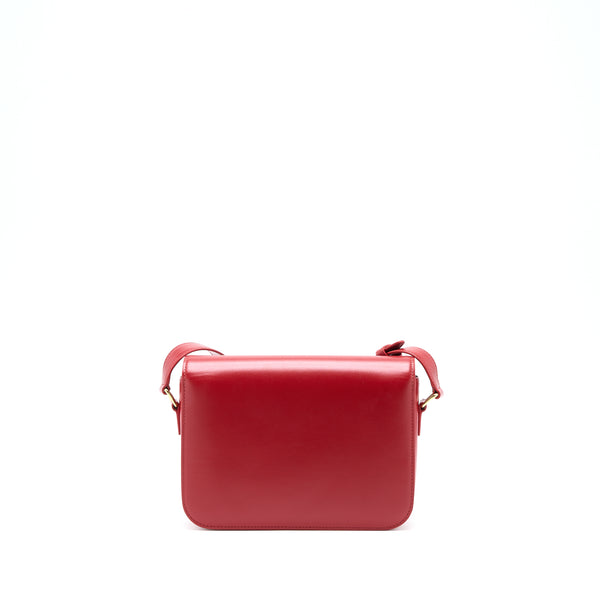 Celine Medium Classique Triomphe Bag Shiny Calfskin Red GHW
