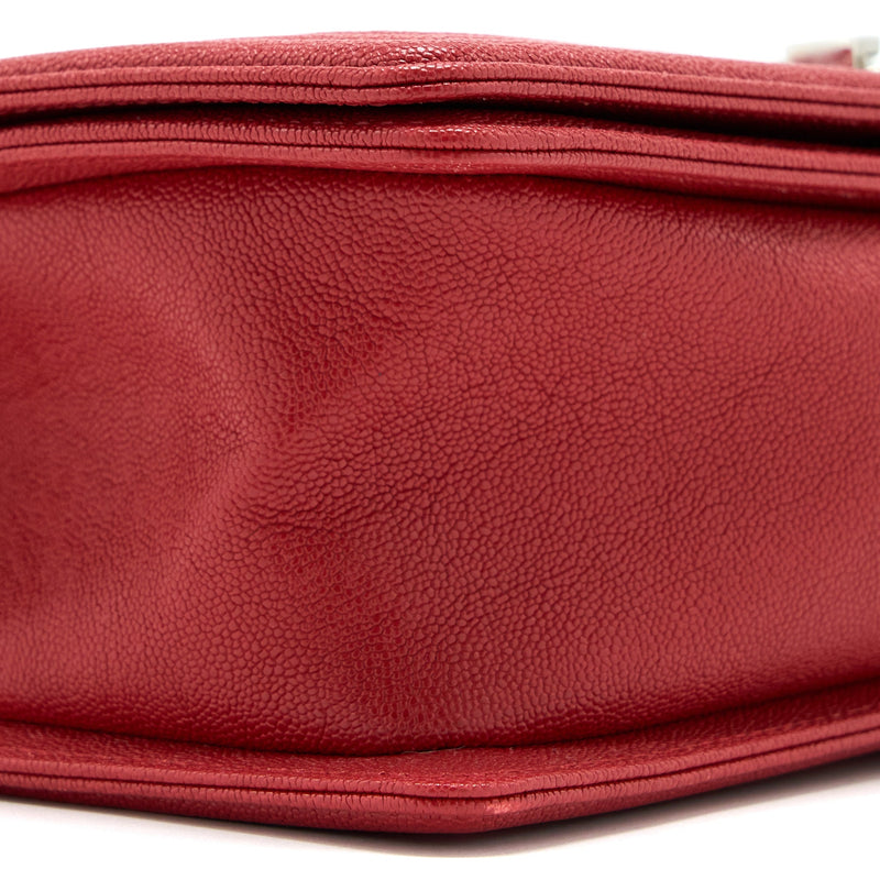 Chanel Medium Boy Bag Caviar Red SHW