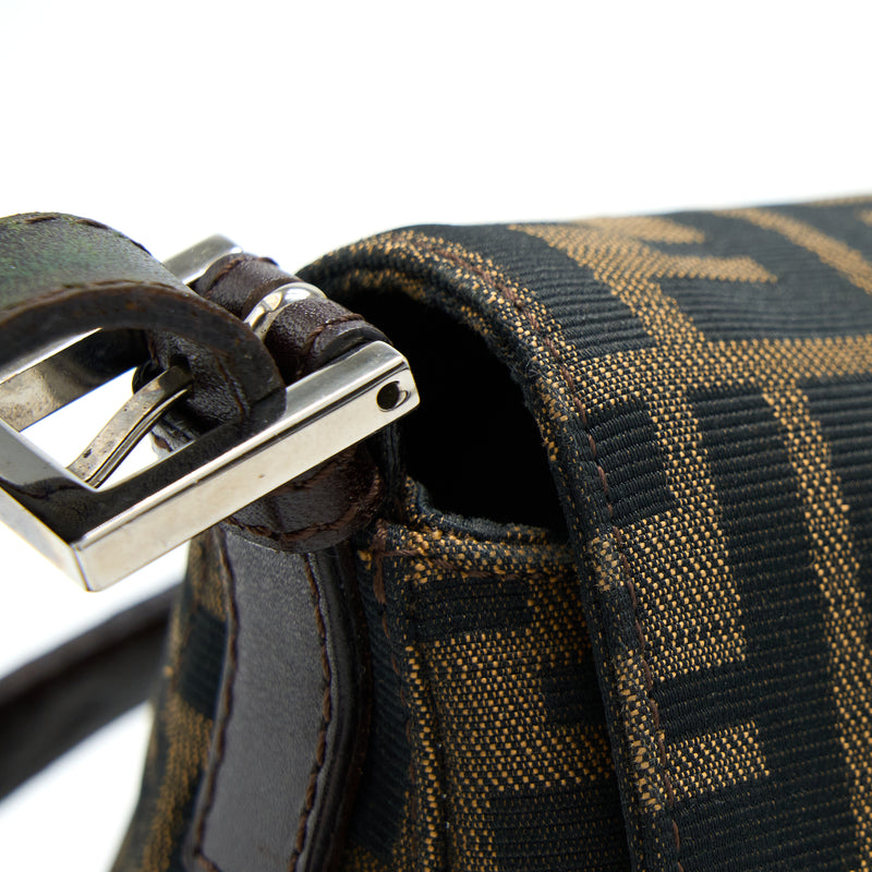 Fendi Vintage Baguette Bag FF Jacquard Fabric SHW