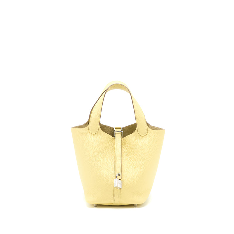 Hermes Picotin 18 Lock Bag Clemence 1Z Jaune Poussin SHW Stamp T