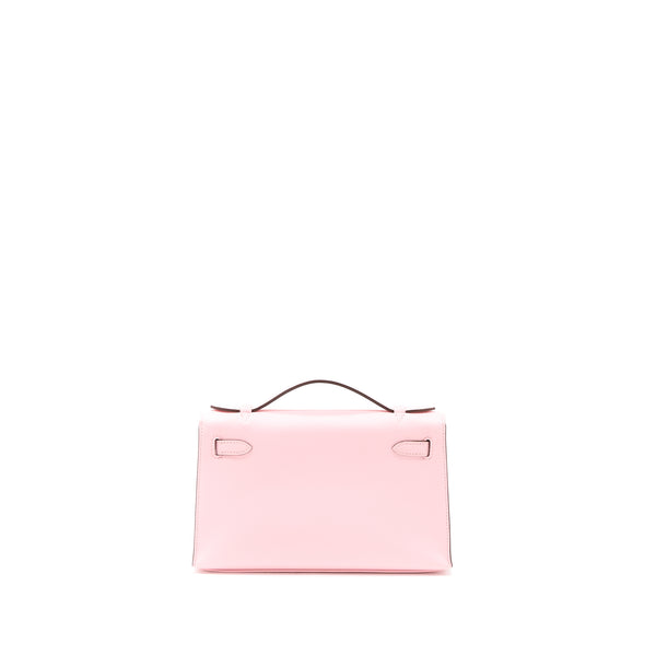 Hermes Kelly Pochette Swift 3Q Rose Sakura SHW Stamp Z