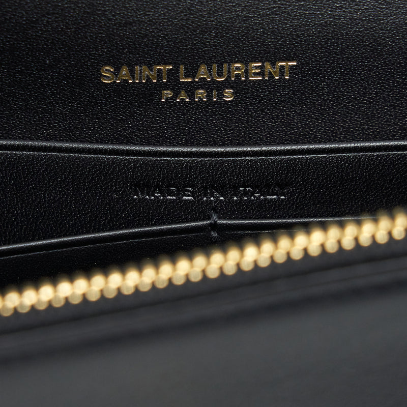Saint Lauren  Kate wallet on chain with Tassel black GHW