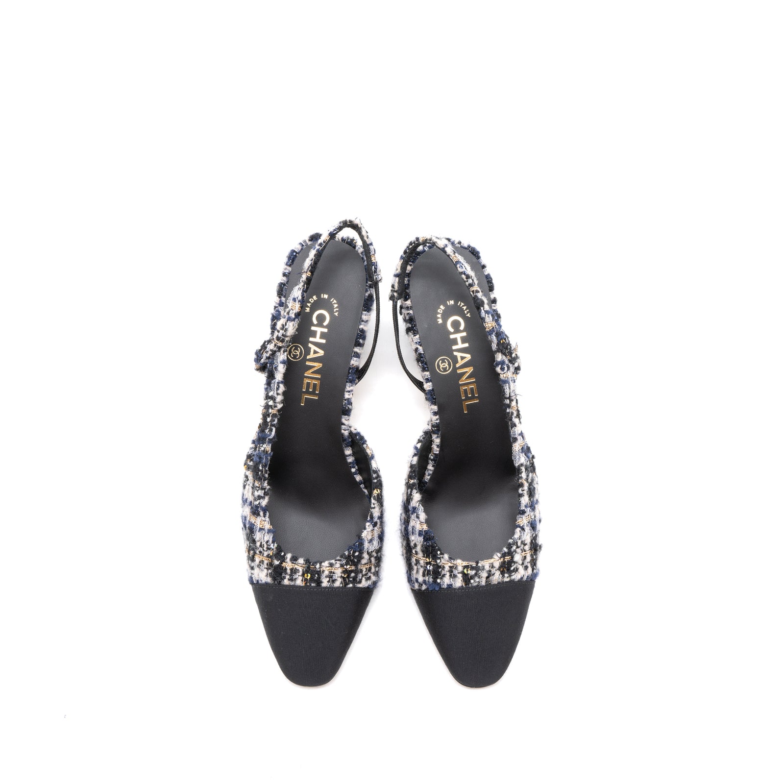 CHANEL 並行輸入品　38 (24cm) CHANEL PVC Lambskin Logo Mules 39.5 Black 380817 | FASHIONPHILE
