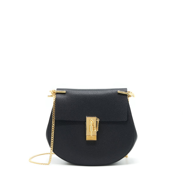 Chloe Drew Shoulder Bag grained calfskin Black GHW