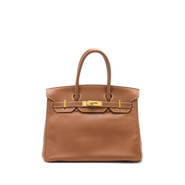 Hermes Birkin 30 Epsom Gold GHW Stamp Circle W