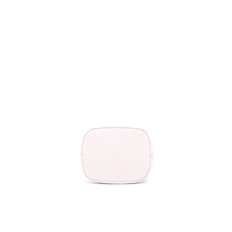 Chanel Drawstring Bucket Bag Lambskin Light Pink GHW