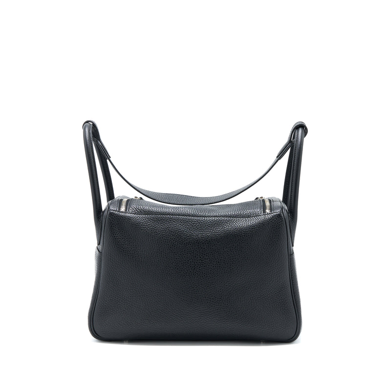 Hermes Lindy 30 Clemence Black/Toffee SHW Stamp C