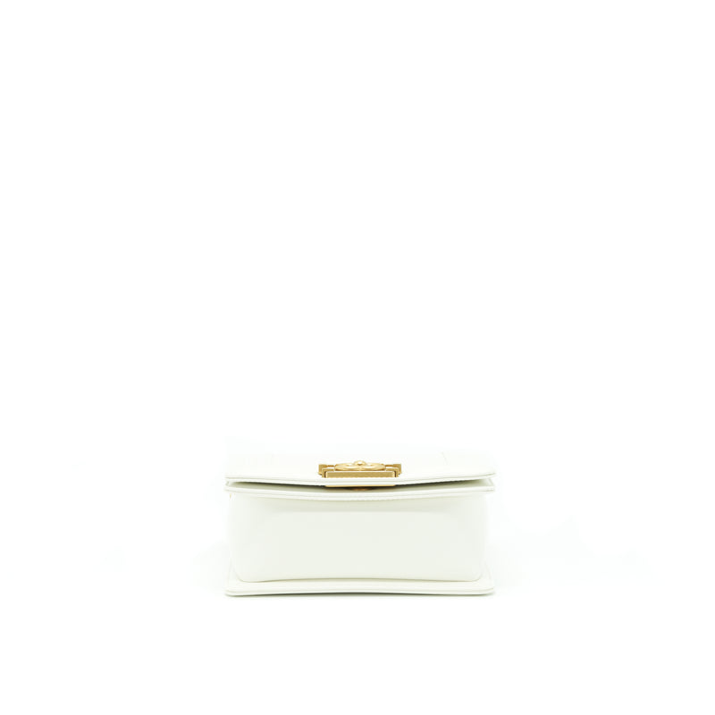 Chanel Mini Boy Handbag Calfskin White GHW (Microchip)