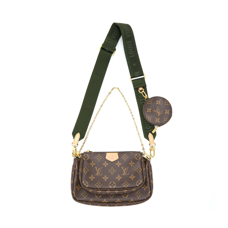 Louis Vuitton Multi Pochette Accessoires Crossbody Maxi Khaki and Green  Nylon