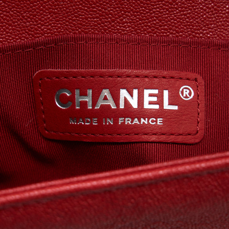 Chanel Medium Boy Bag Caviar Red SHW