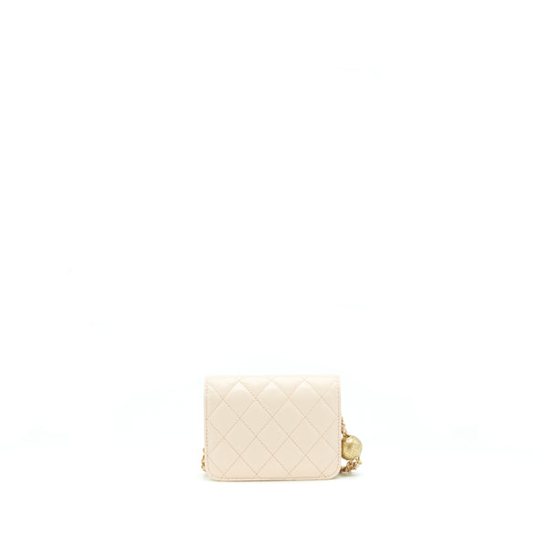 Chanel Pearl Crush Mini Flap Belt Bag Lambskin Light Pink GHW