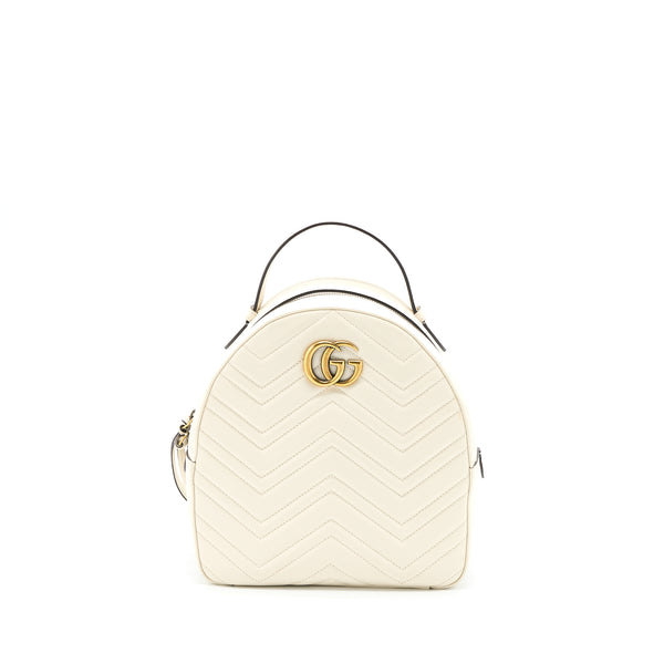 Gucci GG Marmont Backpack Calfskin White GHW