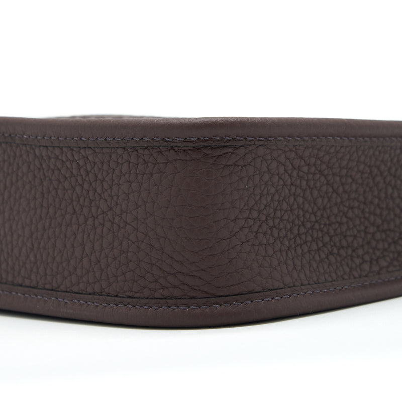 Hermes Mini Evelyne Clemence Rouge Sellier, With Multicolour Strap GHW Stamp U