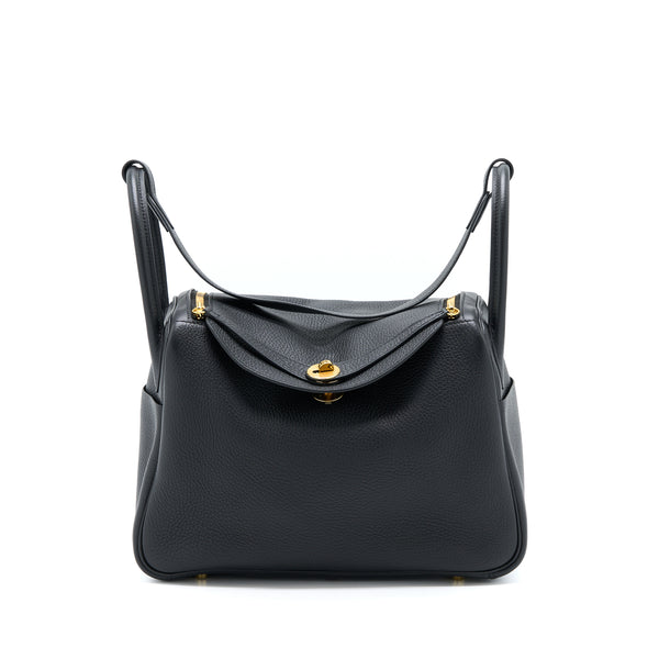 Hermes Lindy 30 Clemence Black GHW Stamp U
