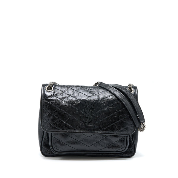 Saint Laurent Medium Niki Chain Bag Aged Calfskin Black Ruthenium Hardware