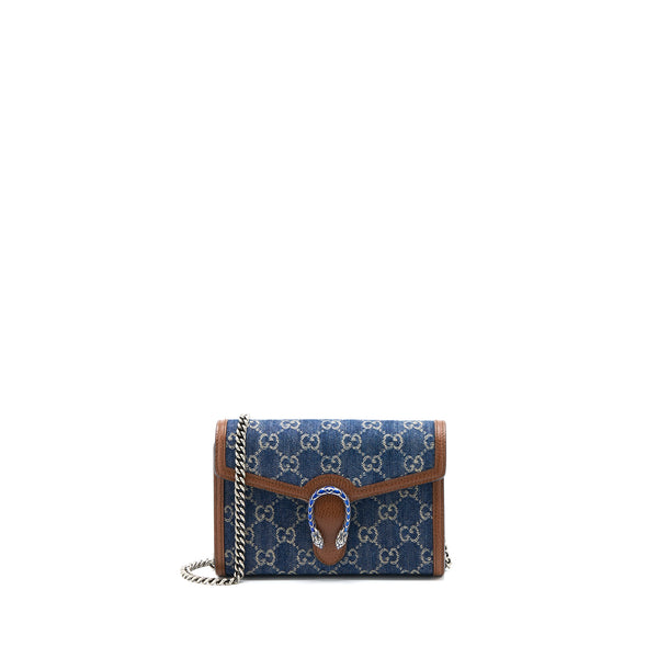 Gucci Dionysus Wallet on Chain GG Supreme Denim/Leather Multicoloured Hardware
