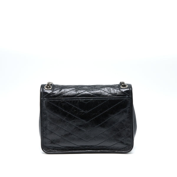 Saint Laurent Medium Niki Chain Bag Aged Calfskin Black Ruthenium Hardware
