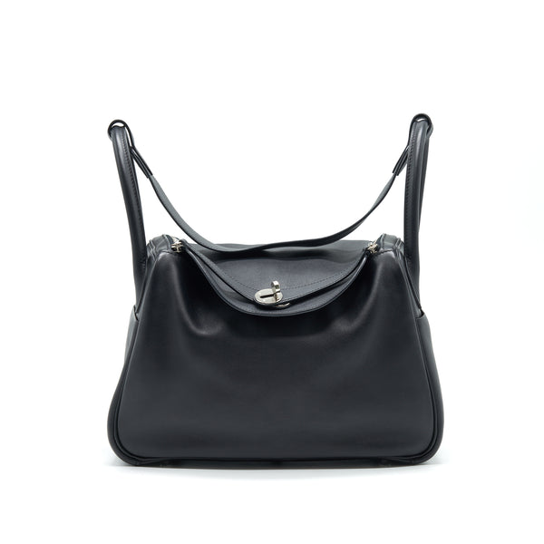 HERMES Lindy 30 Swift in Black SHW Stamp X