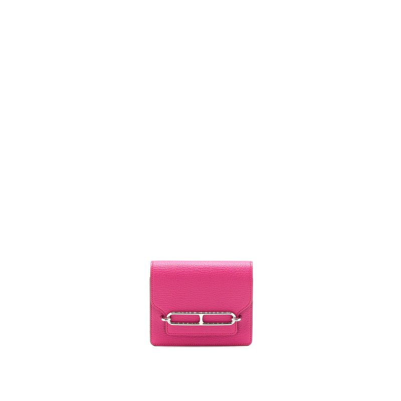 Hermes Roulis Slim Chèvre Mysore 5R Rose Shocking SHW Stamp Z