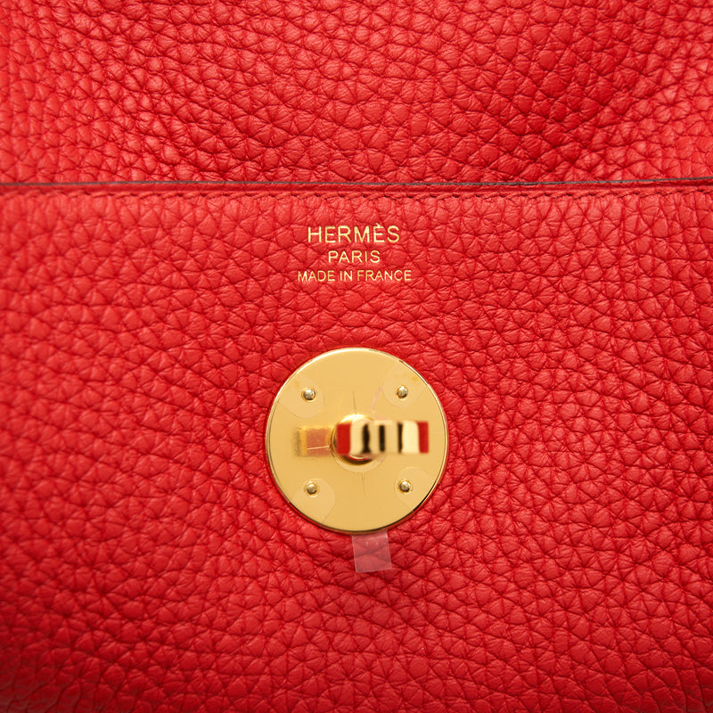 Hermes Lindy 26 Clemence Rouge De Coeur GHW Stamp D