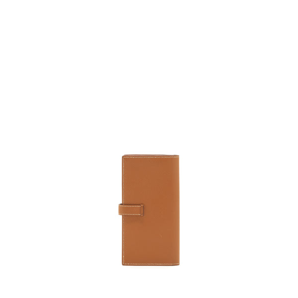 Hermes Bearn Wallet Epsom Gold SHW Stamp Square O