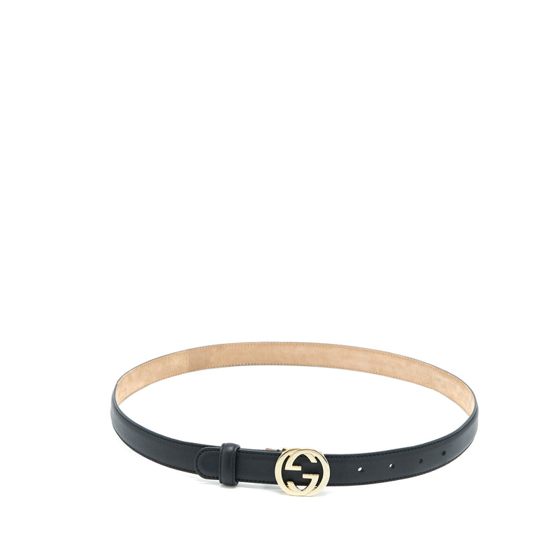 Gucci GG Logo Belt 85cm Black LGHW