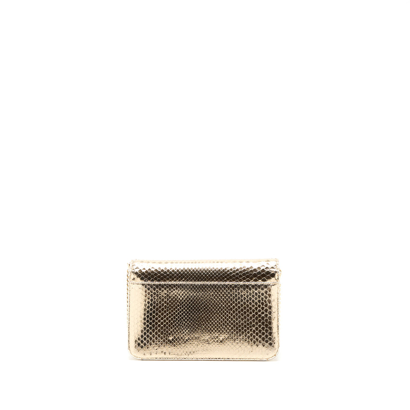 Dior Flap Bag with Chain Python Gold LGHW