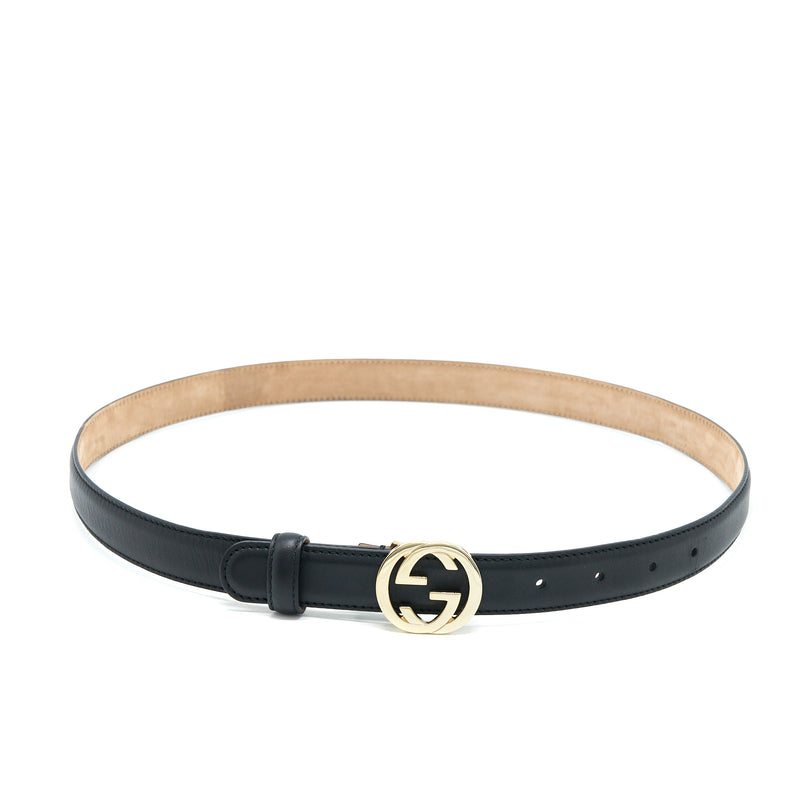 Gucci GG Logo Belt 85cm Black LGHW