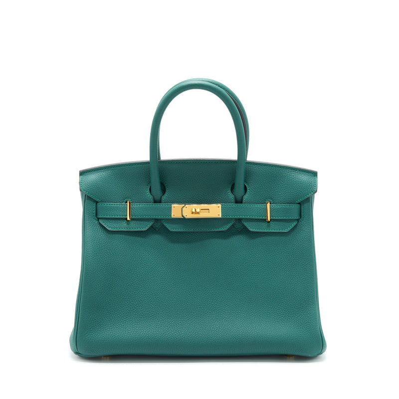 Hermes Birkin 30 Togo Z6 Malachite GHW Stamp X