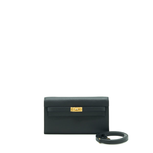 Hermes Kelly Classique To Go Wallet Epsom Black GHW Stamp U