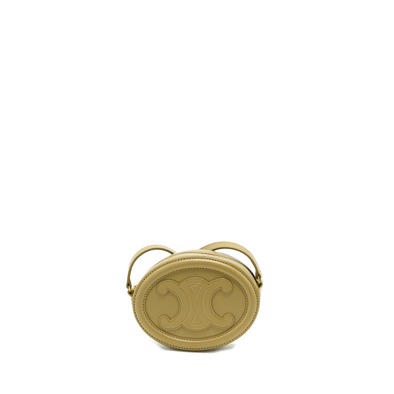 Celine Crossbody Oval Purse Calfskin Olive GHW