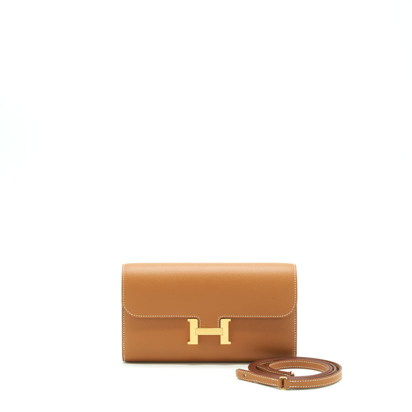 Hermes Constance Long To Go Wallet Epsom Gold GHW Stamp Z