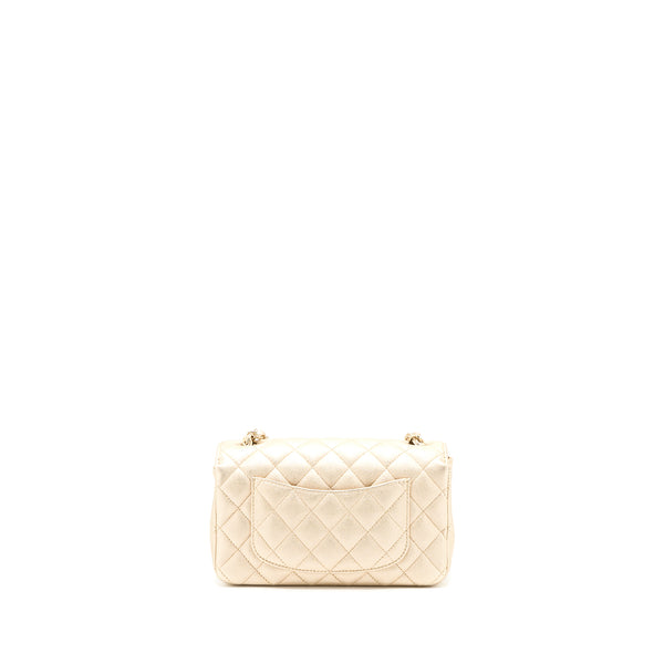 Chanel 21P Mini Rectangular Flap Bag Grained Lambskin Gold LGHW